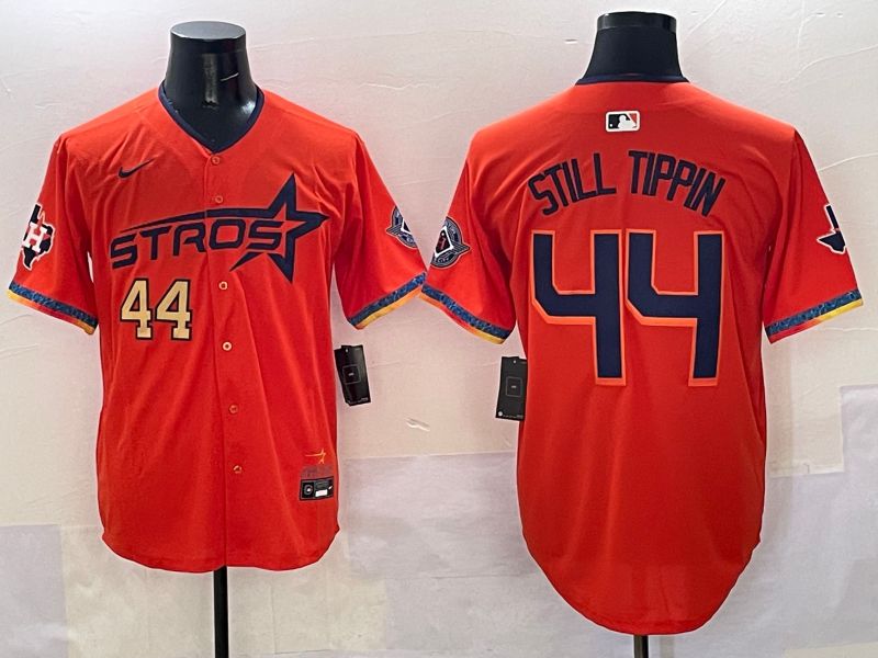 Men Houston Astros #44 Still Tippin Orange Fourth generation Joint Name 2025 Nike MLB Jersey style 4->houston astros->MLB Jersey